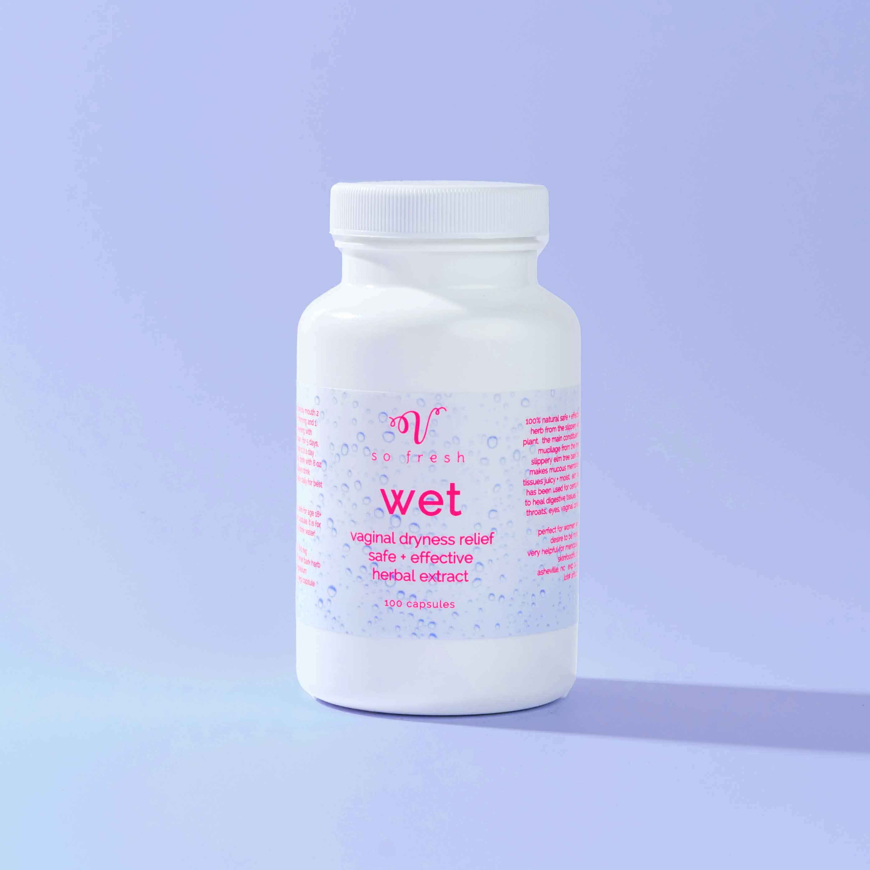 Wet WAP Pills for Vaginal Dryness | Vulva Moisture | Slippery Elm Bark SkinFoodFix Wet WAP Pills for Vaginal Dryness | Vulva Moisture | Slippery Elm Bark SkinFoodFix